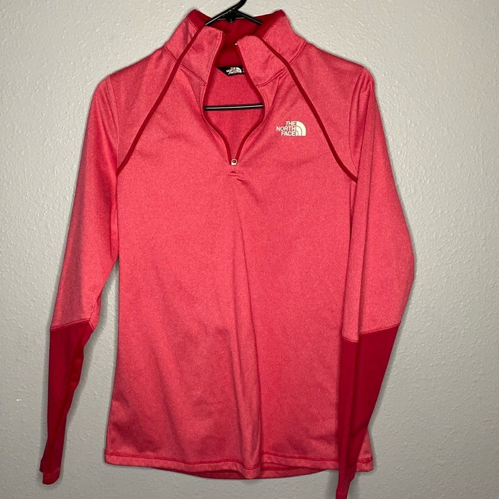The North Face Pink Heather 1/4 Zip Pullover Size Medium